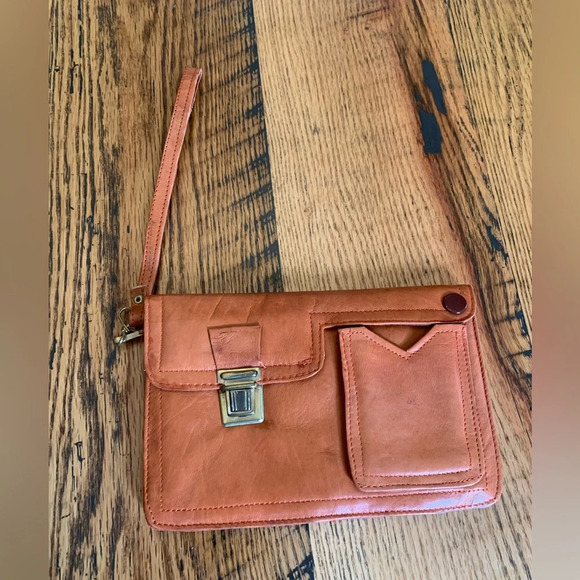 American Vintage Handbags - Leather purse, vintage 1970’s leather bag, boho hippie handbag wristlet